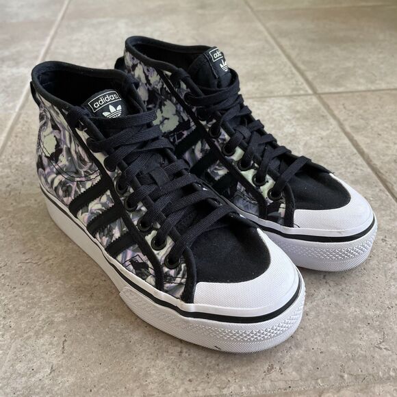 Adidas Nizza Platform Mid ID7260 Lilac Floral Women's Size 7.5 90’s Y2K - Picture 12 of 13